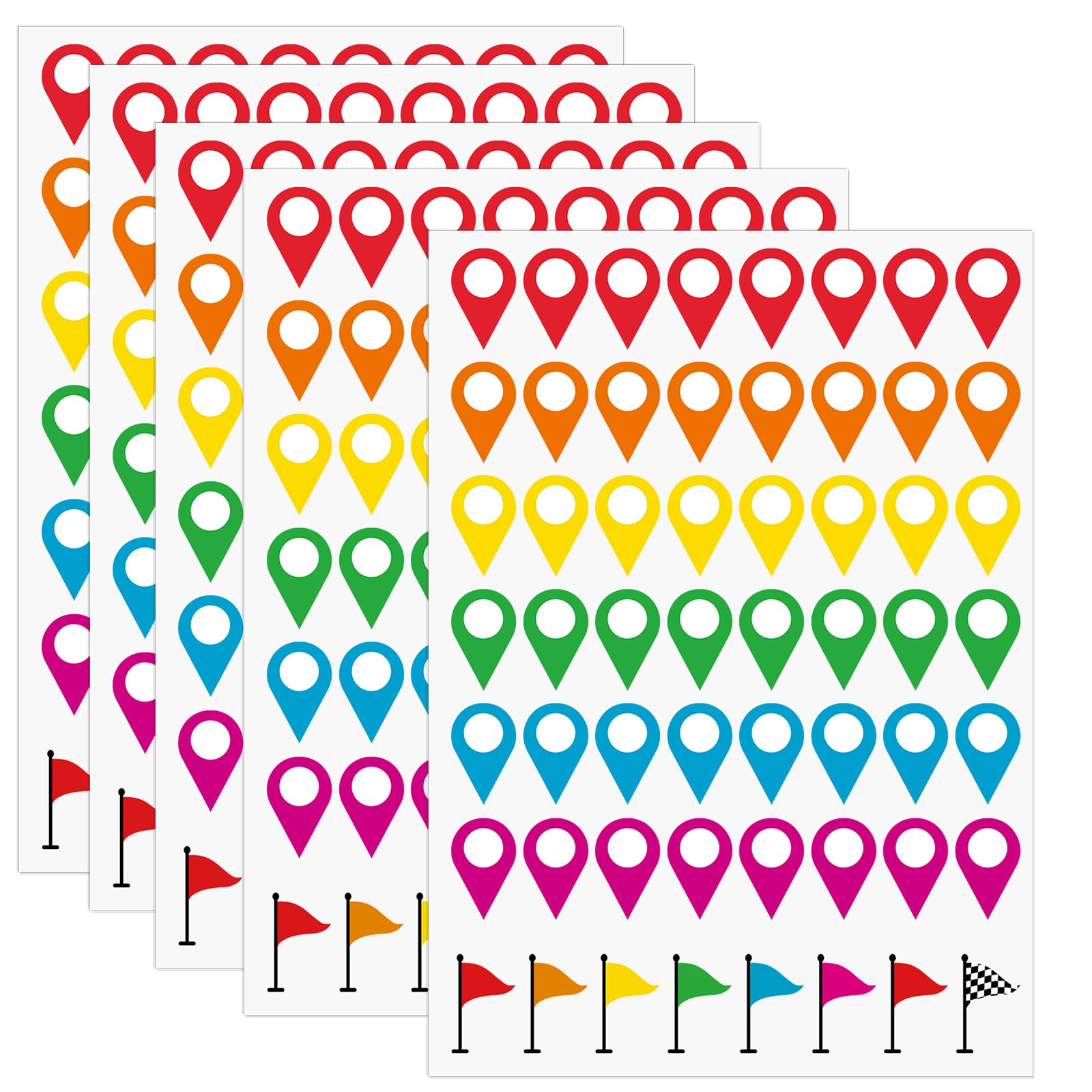 280PCS Map Location Stickers,Self Adhesive Peel and Stick Indicator Labels,Map Pointer Stickers for Marking Camping Adventure Sites or Travel