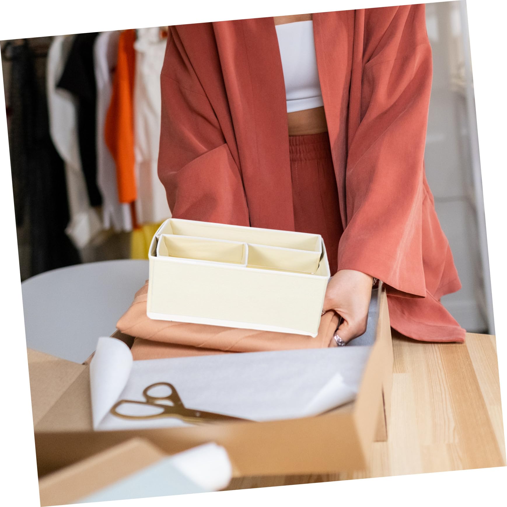 HEALLILY 12 cubi pieghevoli per cassetti, in tessuto non tessuto, con divisori per biancheria intima, calze, reggiseni, asciugamani, armadio, comò, vestiti puliti