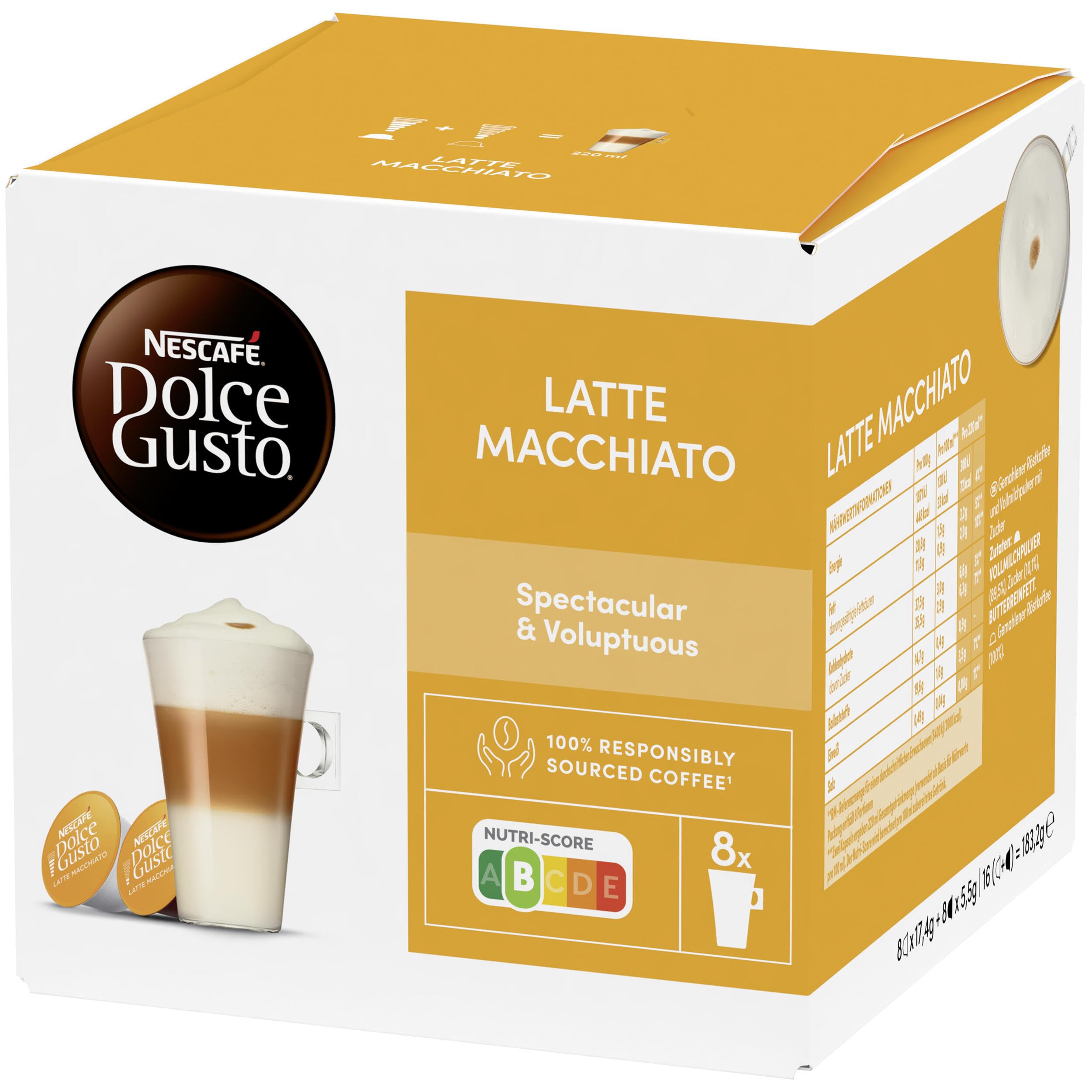 NESCAFÉ DOLCE GUSTO Latte Macchiato kapsułki z kawą, 3 x 16 kapsułek