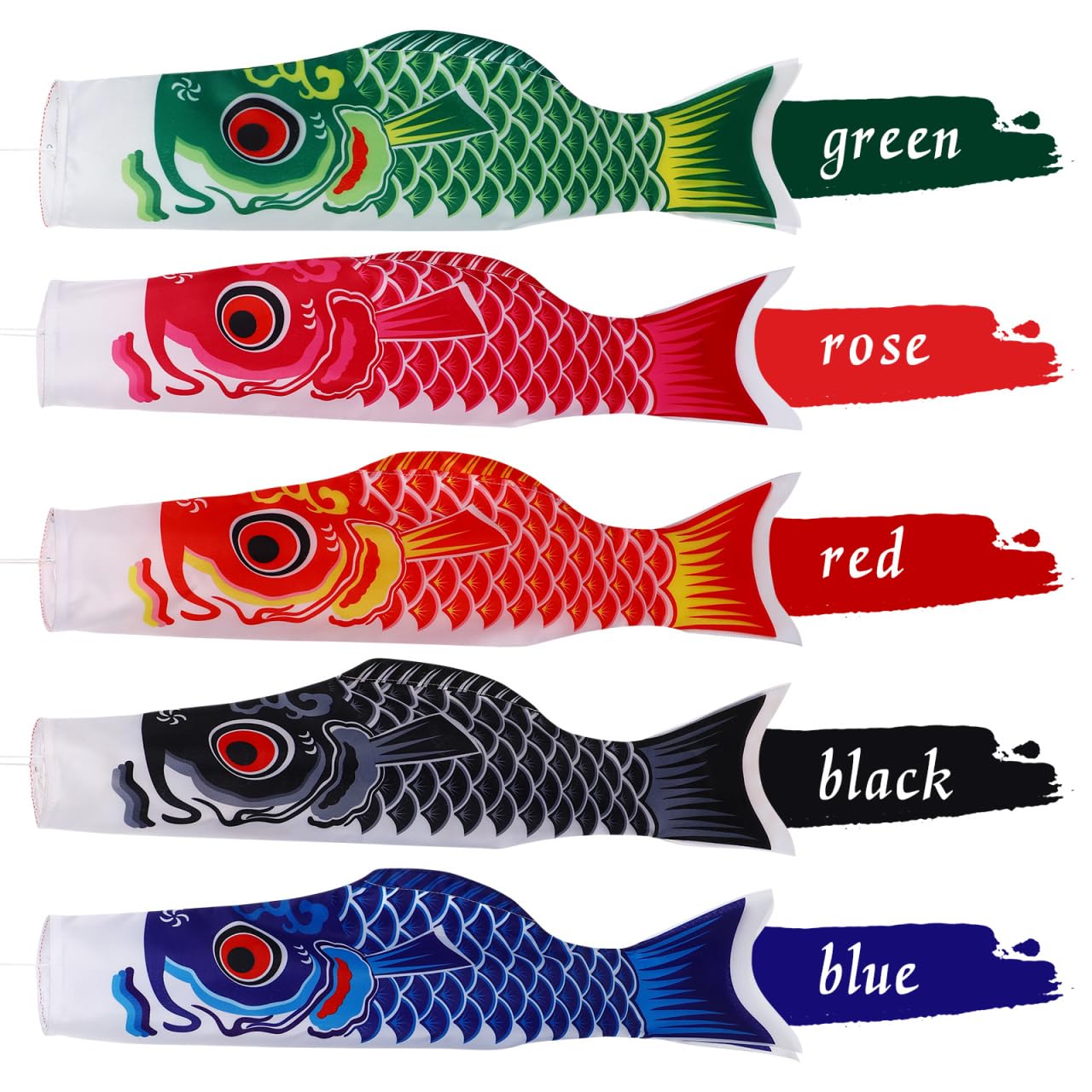 DOITOOL Lot de 5 Manchons à air pour Carpe - Drapeau - Koinobori - Décoration à Suspendre - pour sushis - 70 cm