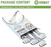 Vista 4 de Pinzas pequeñas para servir de acero inoxidable de 6 pulgadas, juego de 4 (cepilladas)