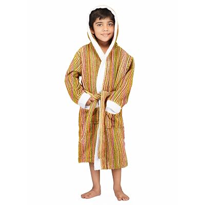 Rangoli Rainbow 100% Cotton Micro Bathrobe for Boys & Girls | Ultra soft, Lightweight & Highly absorbent Kids Hooded Bat