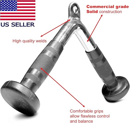 Miniatura 2 de FITNESS MANIAC Gimnasio en casa máquina de levantamiento de pesas accesorios prensa tríceps empujar hacia abajo barra V mango cierre agarre cable V