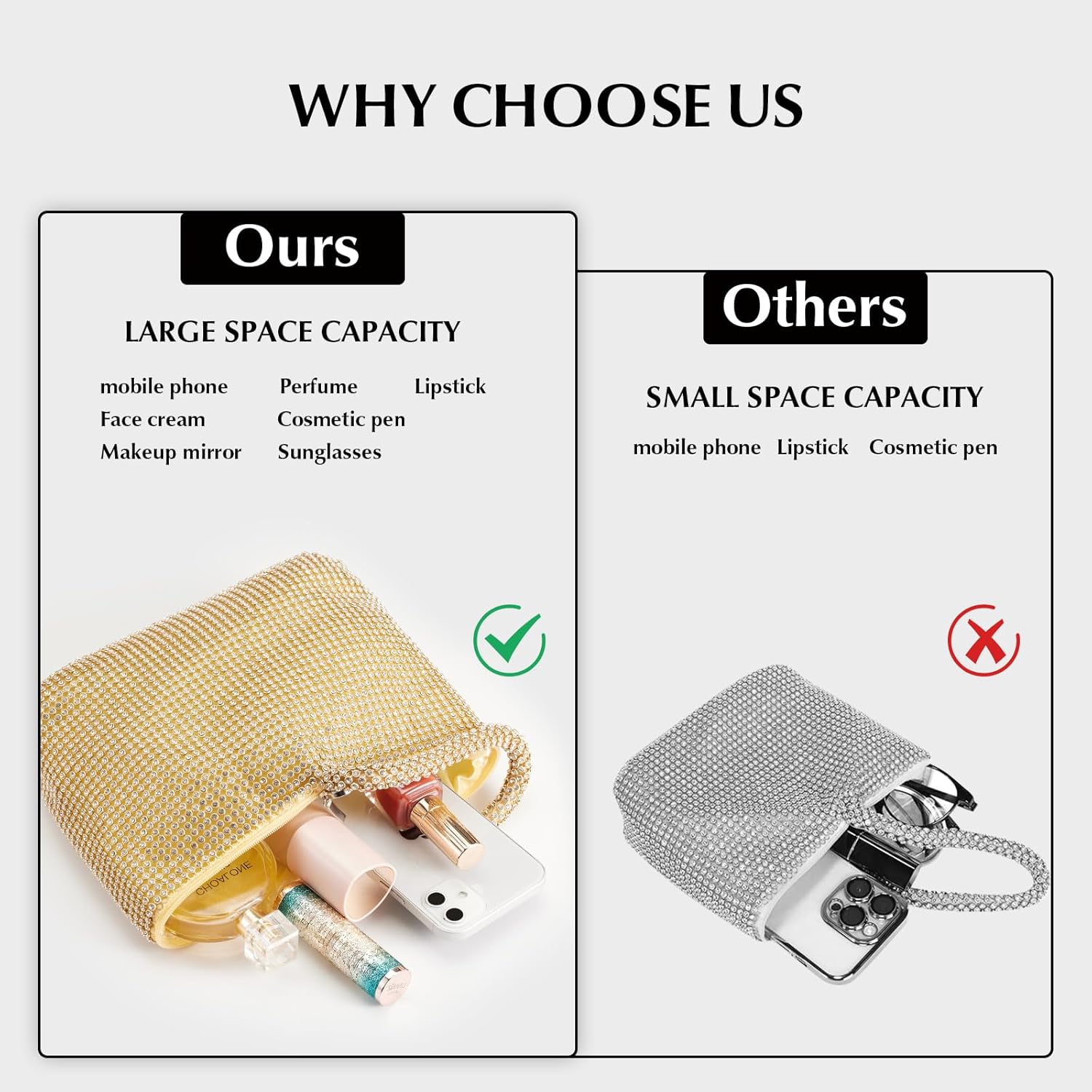 Rhinestone Clutch Purses Evening Handbags for Women's Vintage Elegant Triangle Purse for 1920s Party Wedding - Image 3