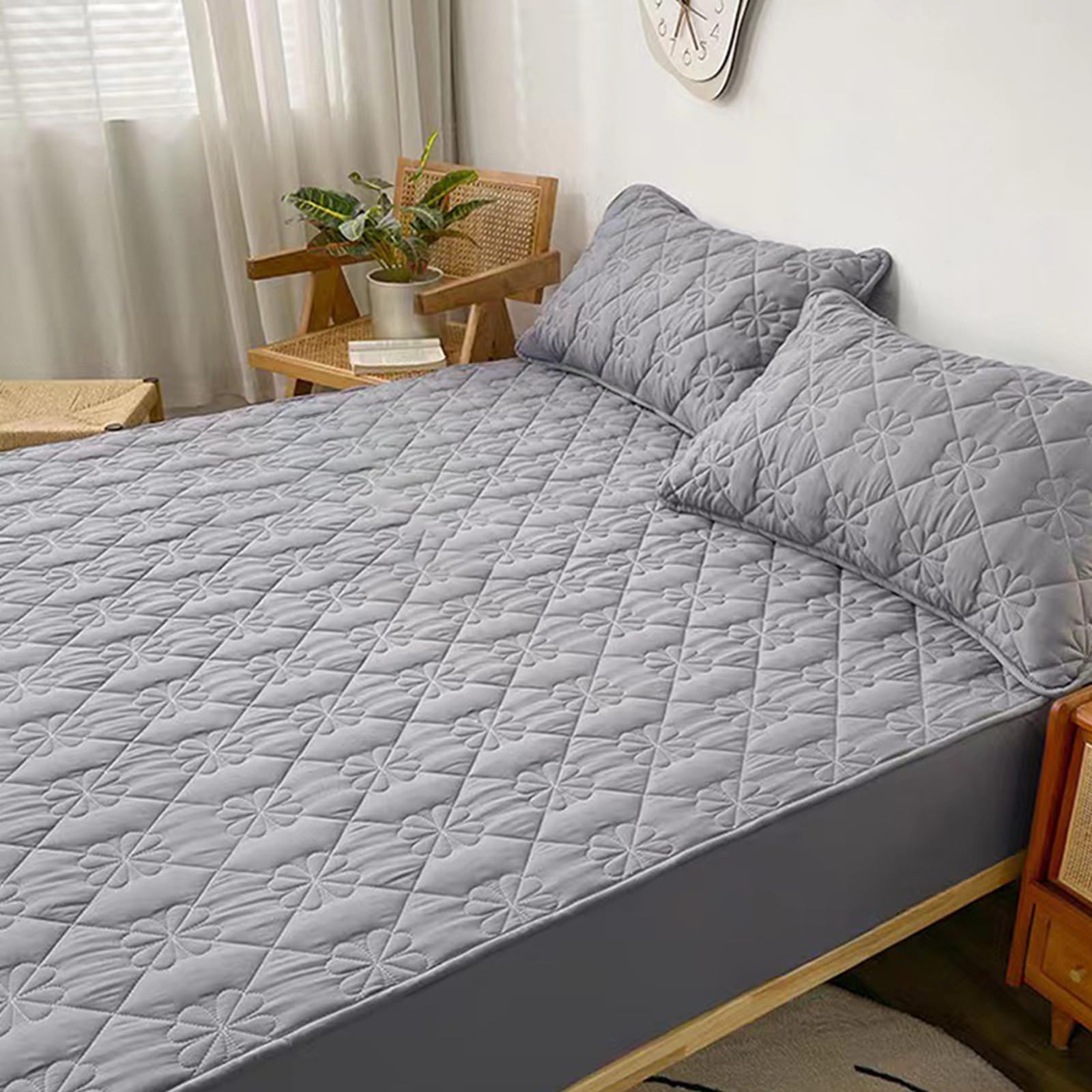 Sábana bajera ajustable individual de 150 x 200 + 30 cm, protector de colchón impermeable, color blanco, fácil de usar y se ajusta elásticamente alrededor de tu colchón