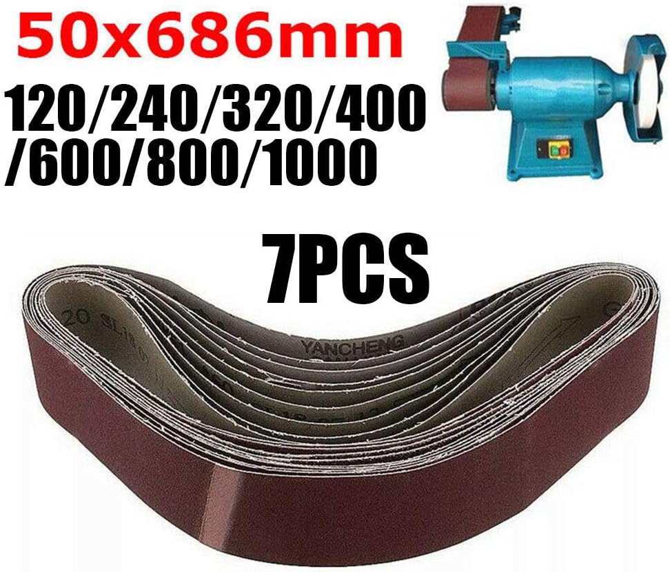 SHENGANG Sanding Belt Sander 50x686mm 120/240/320/400/600/800/1000 Grit Sandpaper Abrasive Bands Tool Wood Soft Metal Polishing,A