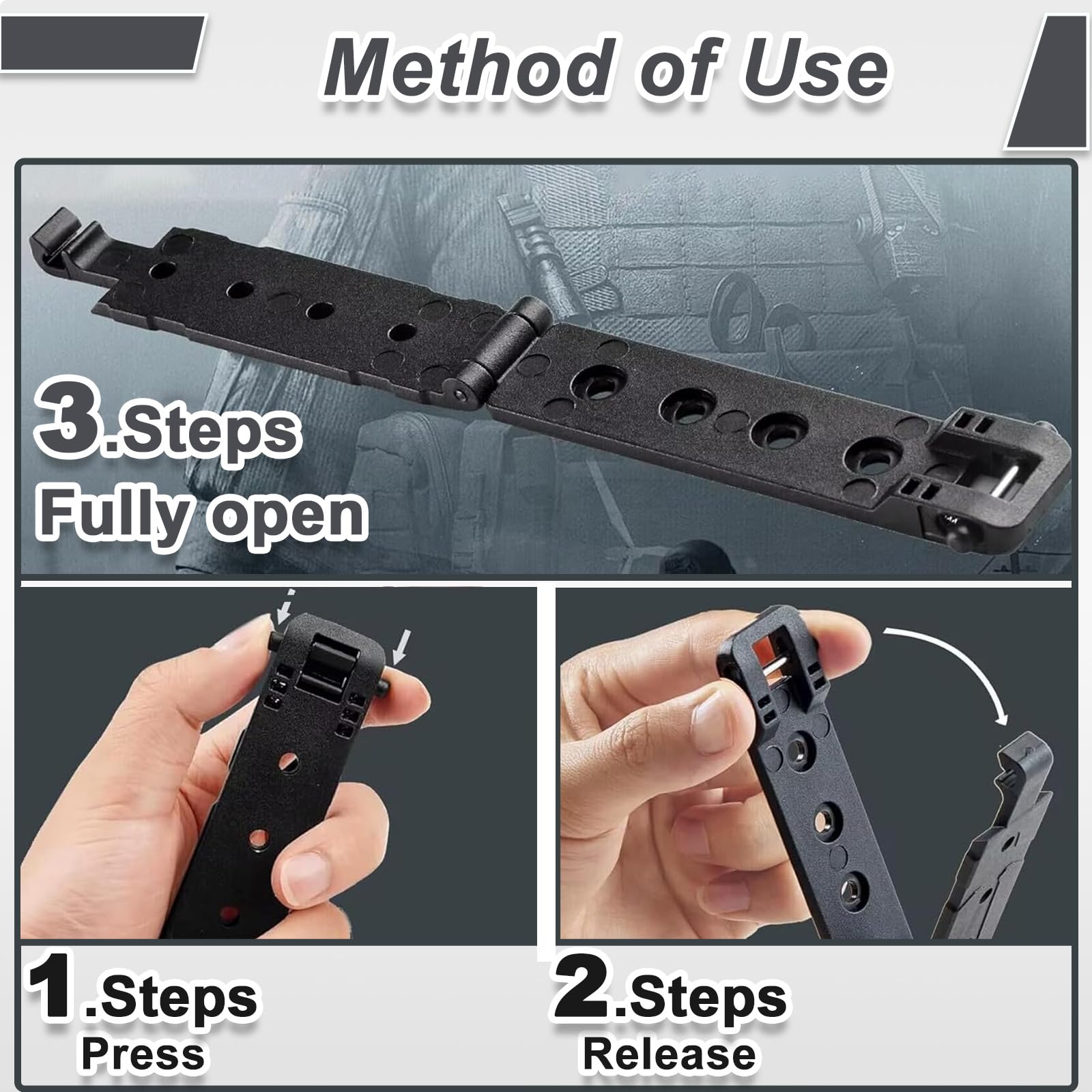 Set di 2 Zyn - Clip per Fondina, Clip per Cintura con Fondina Zyn in Nylon Resistente con Accessori di Montaggio per Gilet Zaini Holster Fondina Tactica