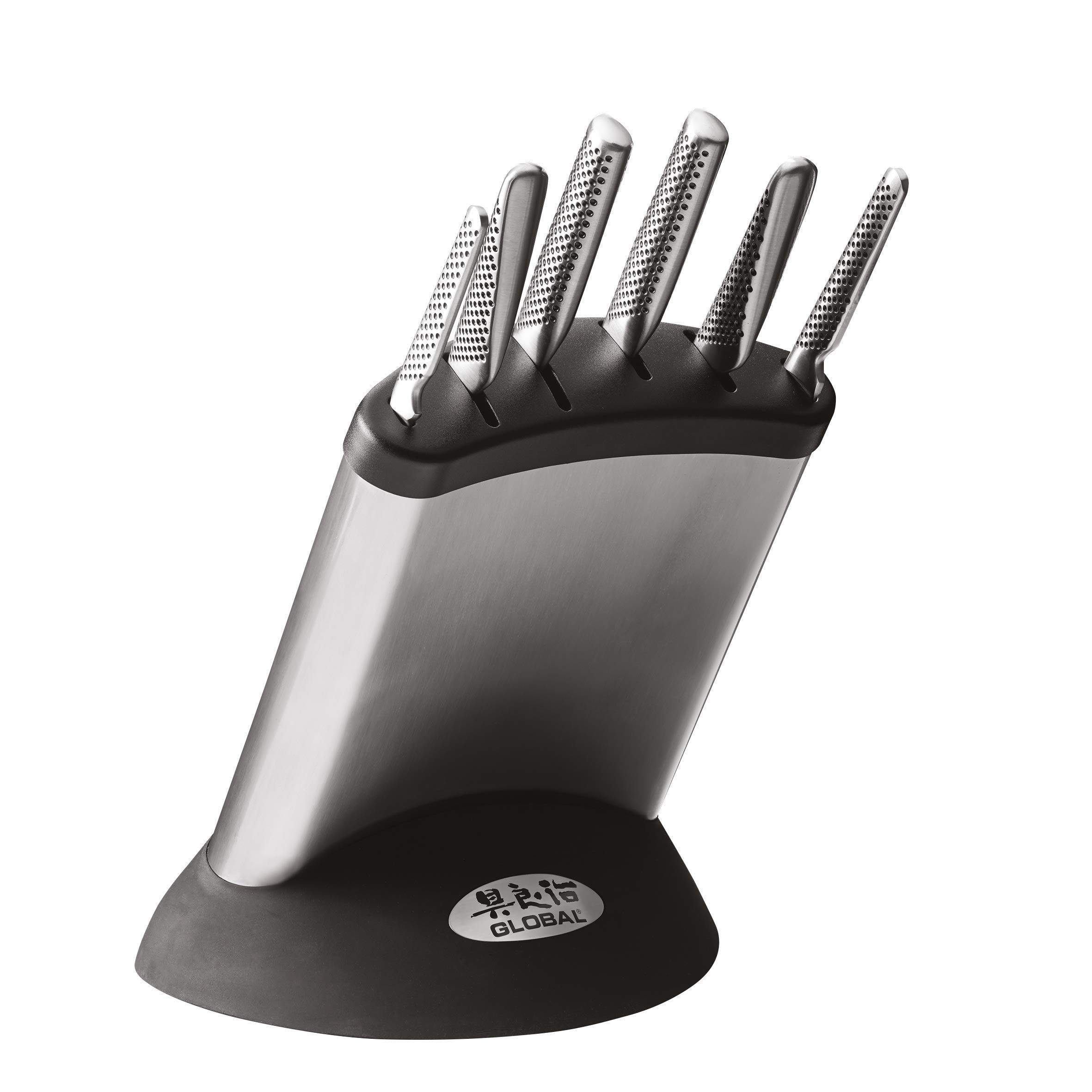 Global Knives G-636/7B 7 Piece Knife Block Set, CROMOVA 18 Stainless Steel