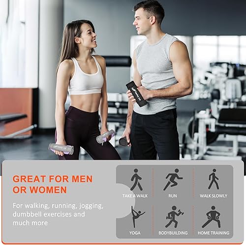 Miniatura 6 de Pesas de mano para mujeres y hombres de 1 libras, 2 libras, 3 libras y 4 libras cada peso, juego de 2 mancuernas desmontables para caminar con