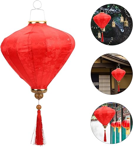 Miniatura 9 de Linterna vietnamita ligera de tela colgante oriental linterna de tela linterna de jardín decorativa pantalla para festival centro comercial