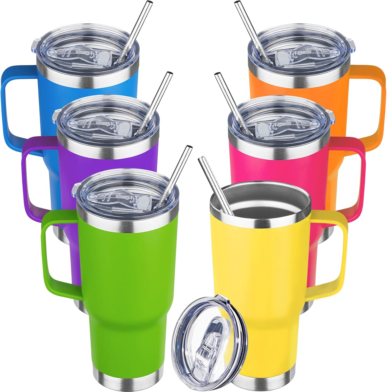 20 oz Tumbler with Handle Stainless Steel Insulated Coffee Mug Tumbler with Lid and...