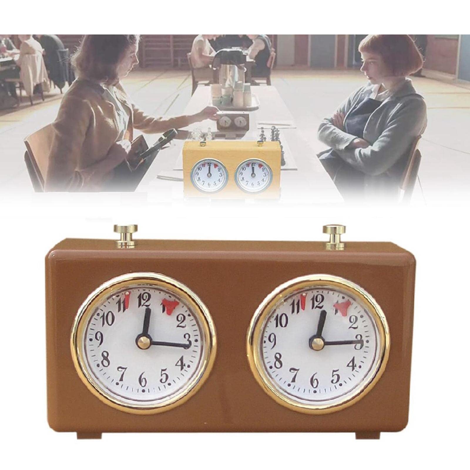 Mechanische Schachspieluhr, internationale Schachuhr, Turnieruhr, analog, Schachuhr, Timer (keine Batterie erforderlich) für Zuhause, Schule, Schach spielen