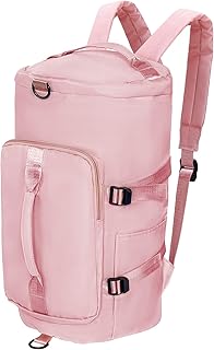 شنطة ظهر دفل من ناي هوم رياضية مقاومة للماء ملابس قابلة للتعديل ومقاومة صالة الالعاب الرياضية للطي للسفر واللياقة البدنية والتخييم مع مساحة مخصصة للاحذية زهري مادة صناعية.