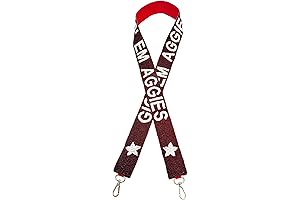 Beaded Purse Strap, Texas Maroon Red & White Gameday Handbag, Stadium Football University