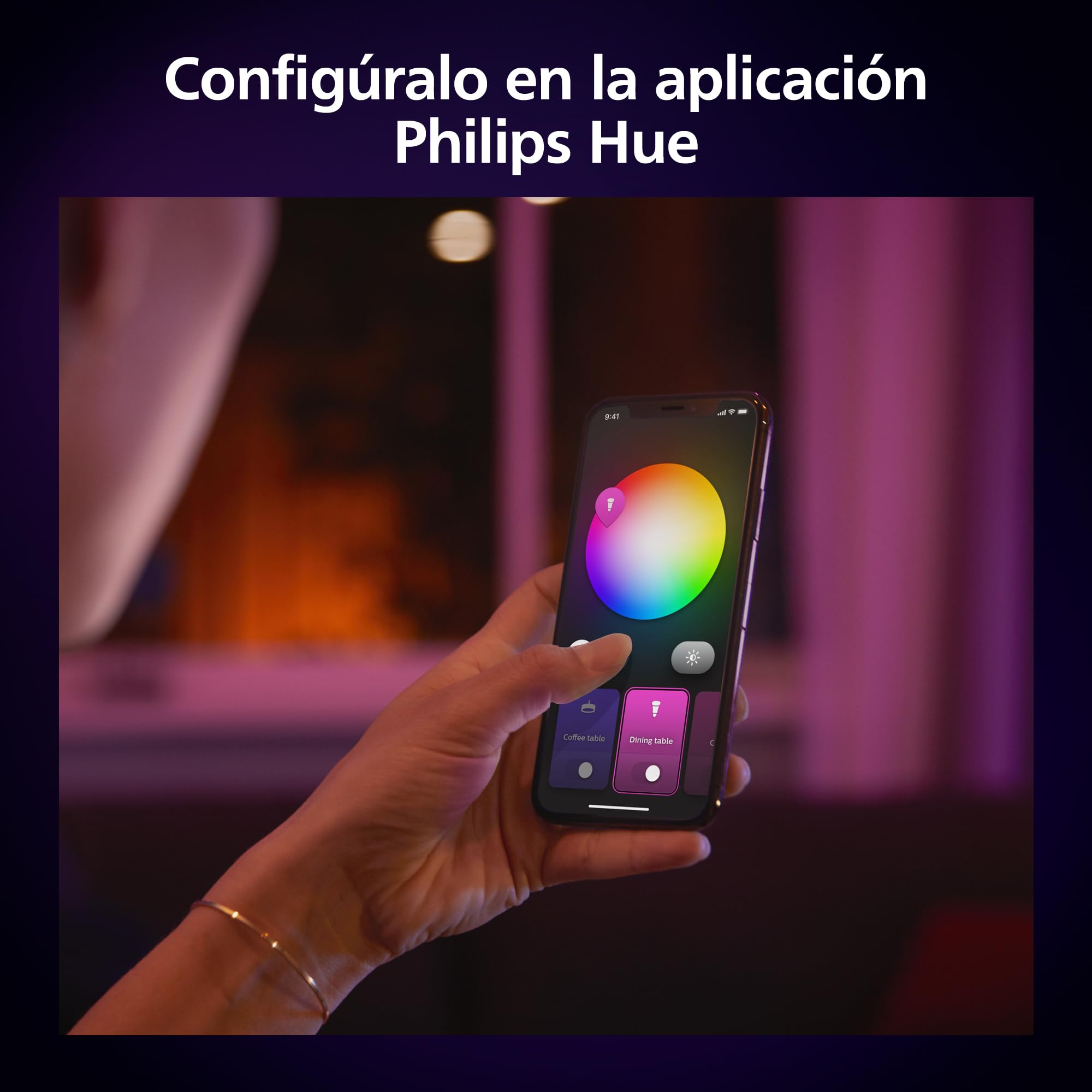 Philips Hue Downlight Slim, 170 mm, downlights inteligentes, luz blanca y de color, compatible con Bluetooth, control por voz con Alexa, Apple Home y Google Assistant, en negro