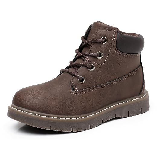 Apakowa Toddler Boys Boots Kids Fall Ankle Work Boots Water Resistant