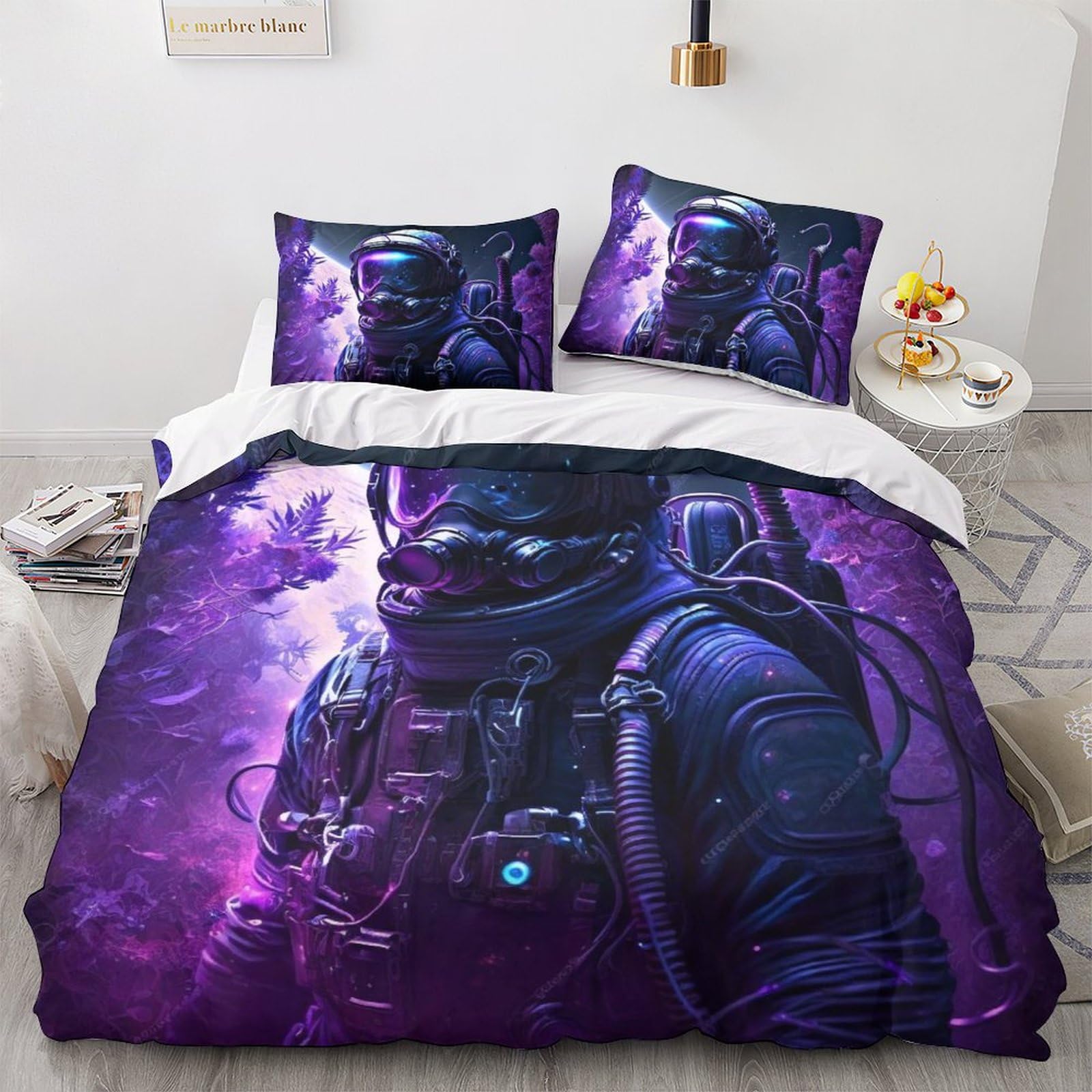 Astronaut parure de lit 3D housse de couette enfant galaxie 200x200