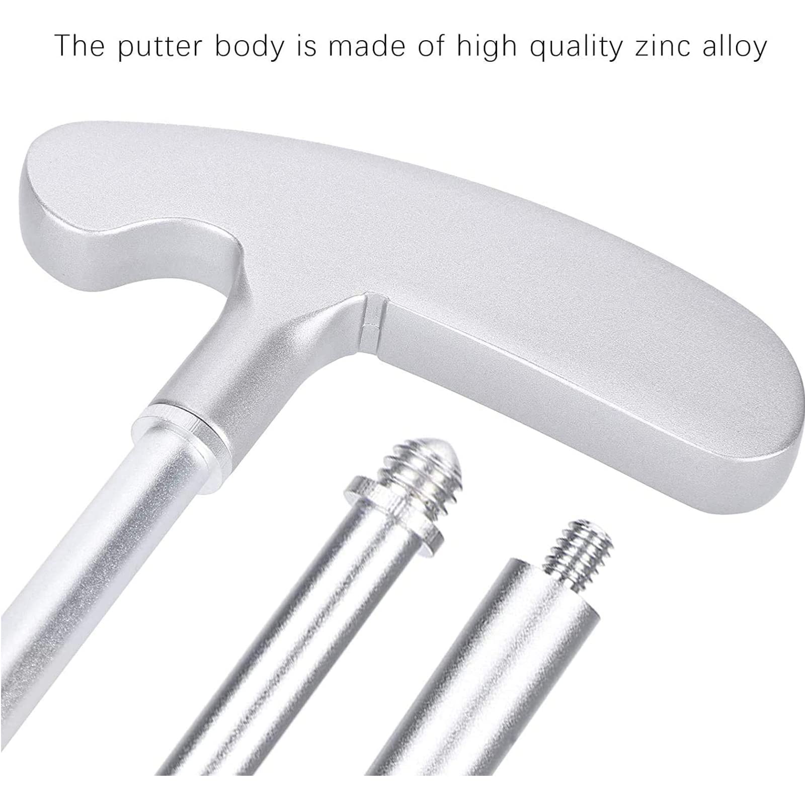 Putter de Golf Plegable, putters bidireccionales con Cabezal de Hoja, Eje Resistente, para diestros y Zurdos, ayudas para el Entrenamiento de Golf en Interiores con 2 Pelotas de go