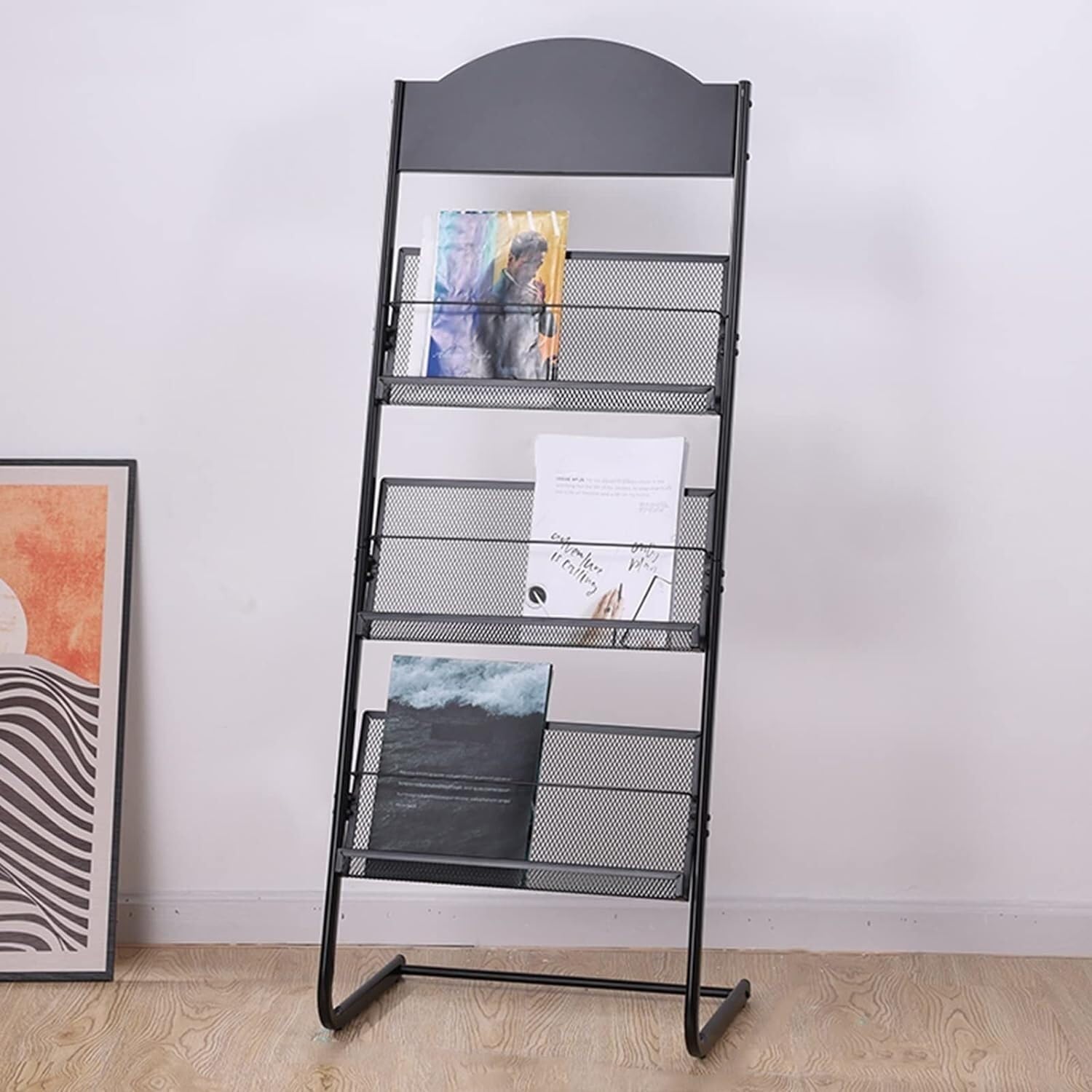 Porte-revues sur pied pour l'organisation des catalogues d'école et bibliothèque