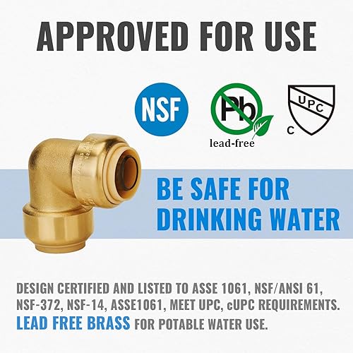 Miniatura 9 de SUNGATOR Camiseta de 1/2 pulgada, accesorios Pex de empuje de 1/2 pulgada, accesorios en T de 1/2 pulgada, conector en T de plomería sin plomo