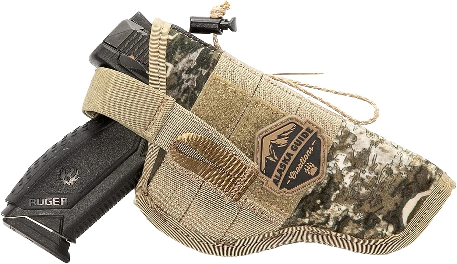 Alaska Guide Creations Pistol Holster One Size Fits Most | Open Carry Pistol Holder | Camo Hunting Harness