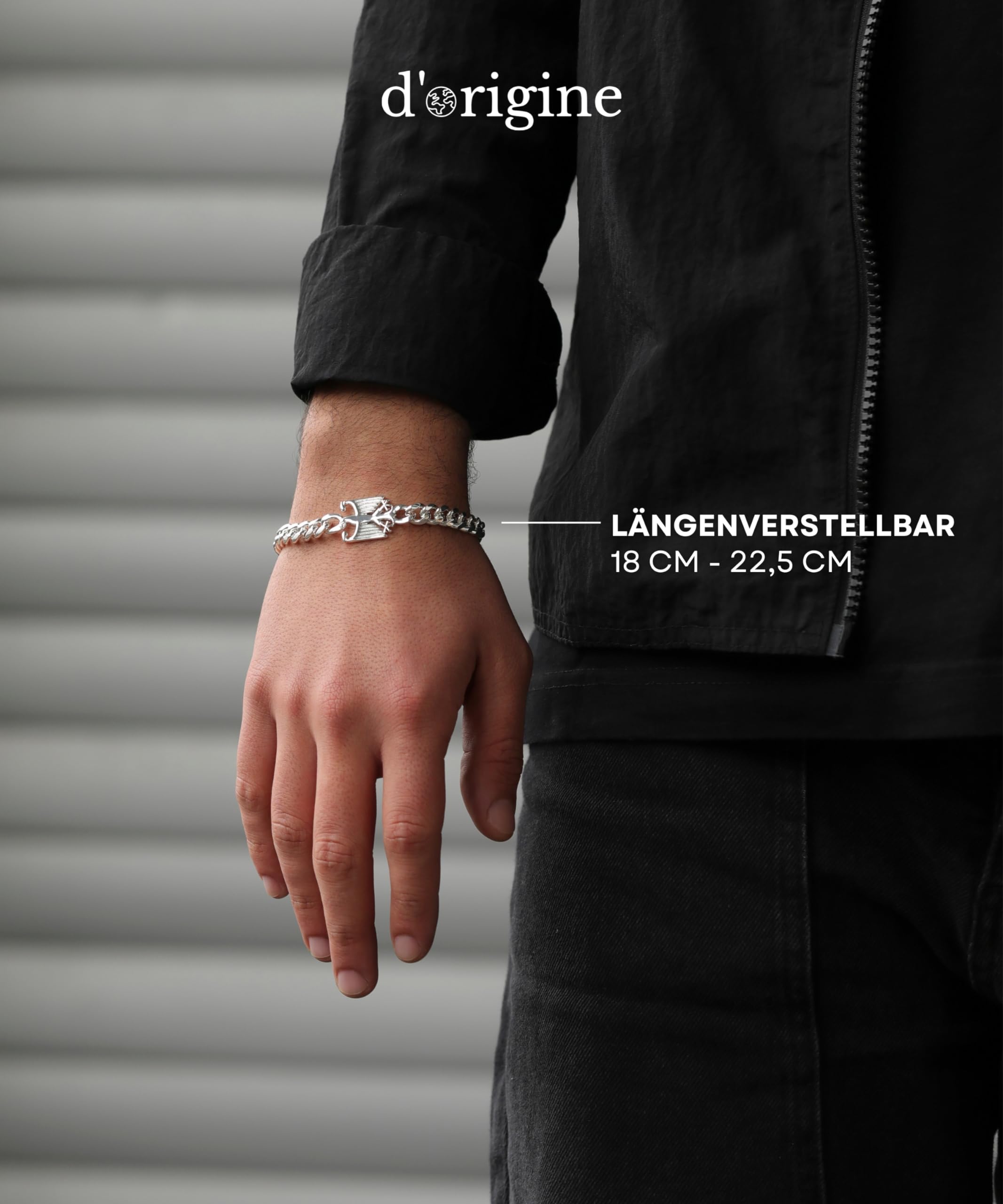 d'origine Deutschland Adler Armband für Herren, Bundesadler Schmuck Armkette (Edelstahl)