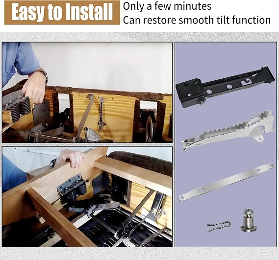 Threaded Ratchet and Pawl Recliner Part Compatible with Lazy boy | Threaded Pawl and Pawl Rack Complete Set Fits Rocker Recliners and Swivel Armchairs Recliner Ratchet Stop