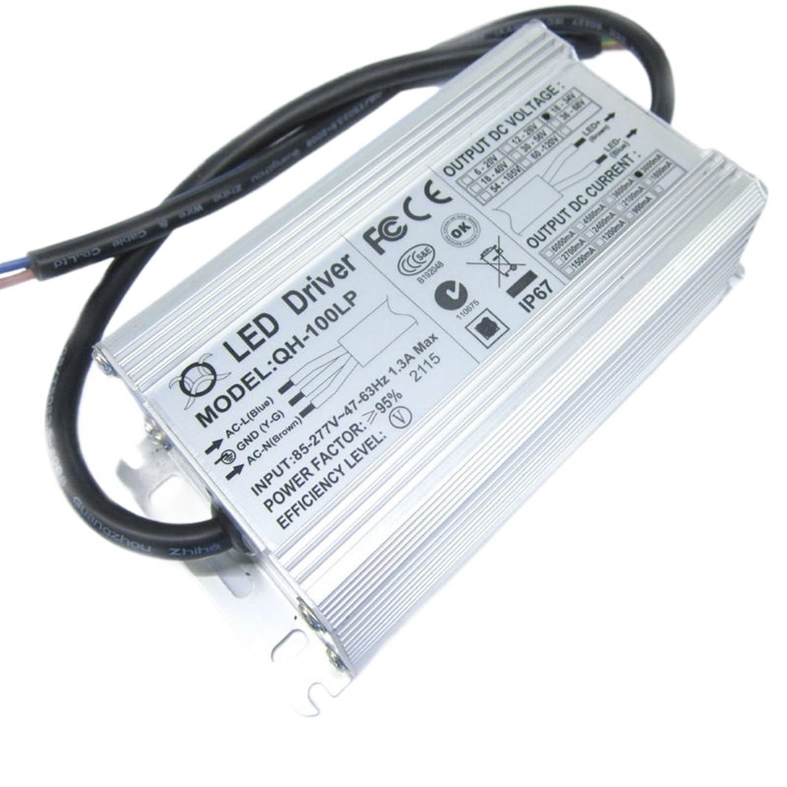 FCARUMIQP 100W LED Driver 3000mA DC18-34v Power Supply IP67 Waterproof Constant Current FloodLight for High Beads