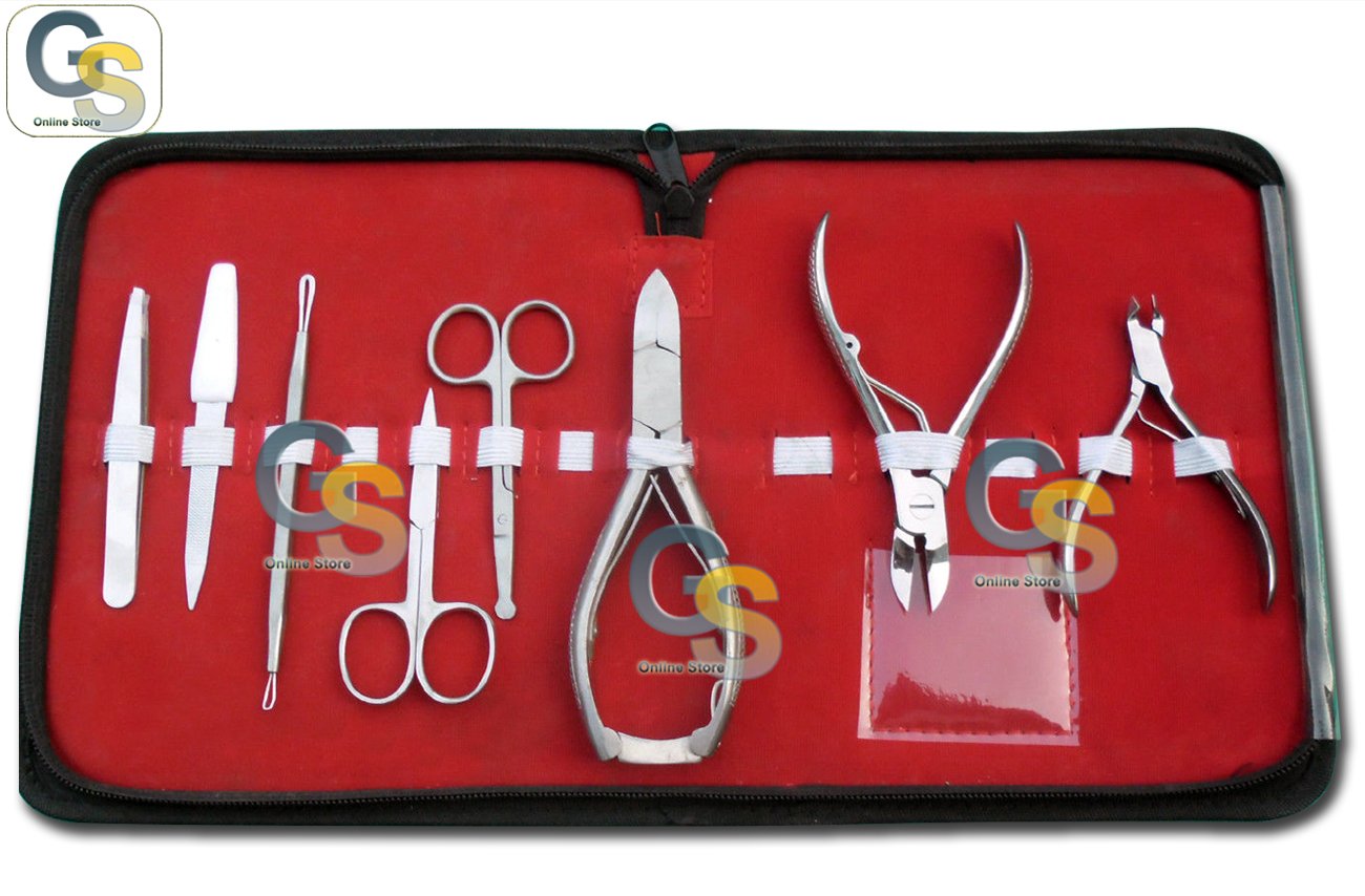 G.S 9 PCS PROFESSIONAL QUALITY NAIL MANICURE KIT TOOLS SET