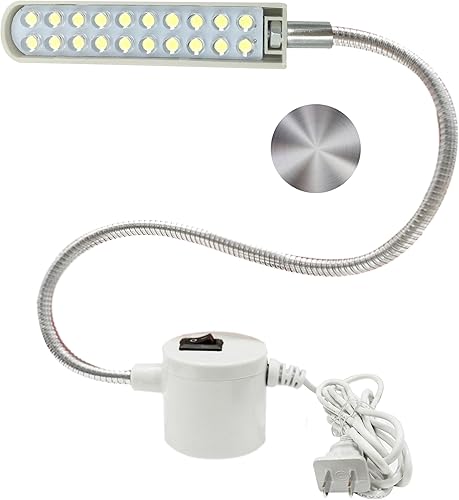 FAJ Luz de trabajo multifuncional con brazo de cuello de cisne flexible magnético de 12 pulgadas, luces LED de luz diurna brillante, tornos, prensas