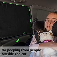 Vista 6 de ZATOOTO Cortinas para ventana de automóvil, 2 fundas de protección lateral de seda negra para proteger la parte trasera del automóvil, parasol