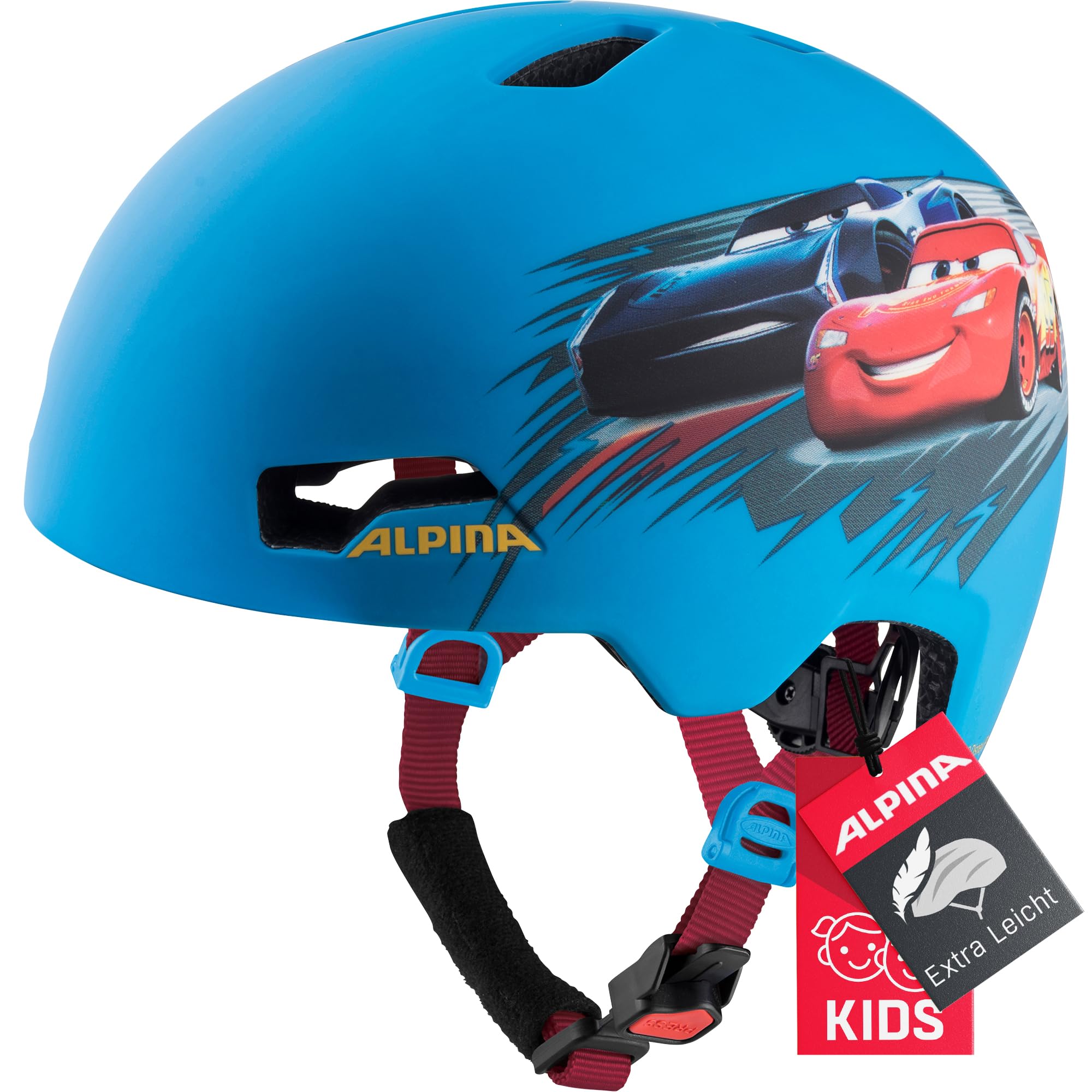 ALPINA HACKNEY DISNEY – lekki, odporny na pęknięcia i optymalnie klimatyzowany kask rowerowy Disney, z możliwością doposażenia LED, dla dzieci, samochodów, 51-56 cm