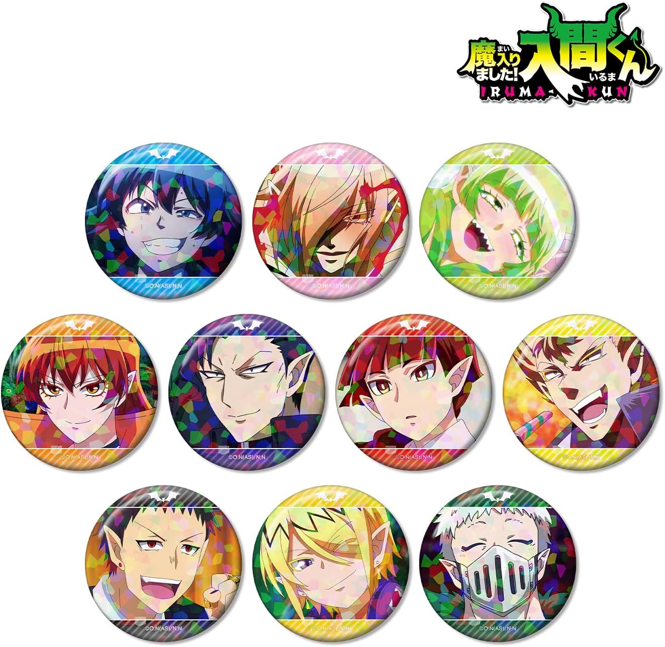 Got Demon In! Iridma-kun Trading Scene Hologram Can Badges Box of 10