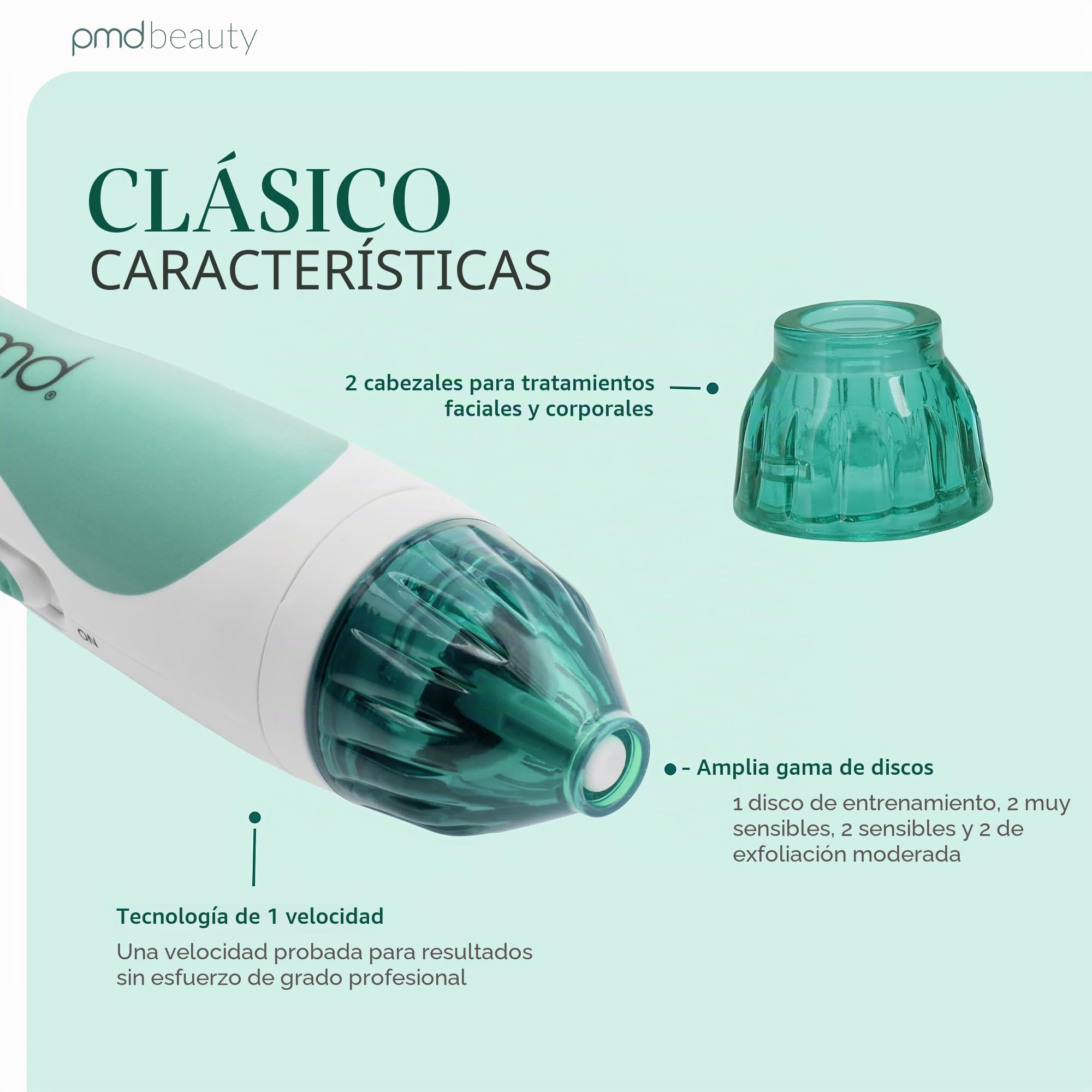 PMD Personal Microderm Classic - Máquina de microdermoabrasión en casa con kit para cara y cuerpo - Cristales exfoliantes y succión al vacío para piel fresca y radiante