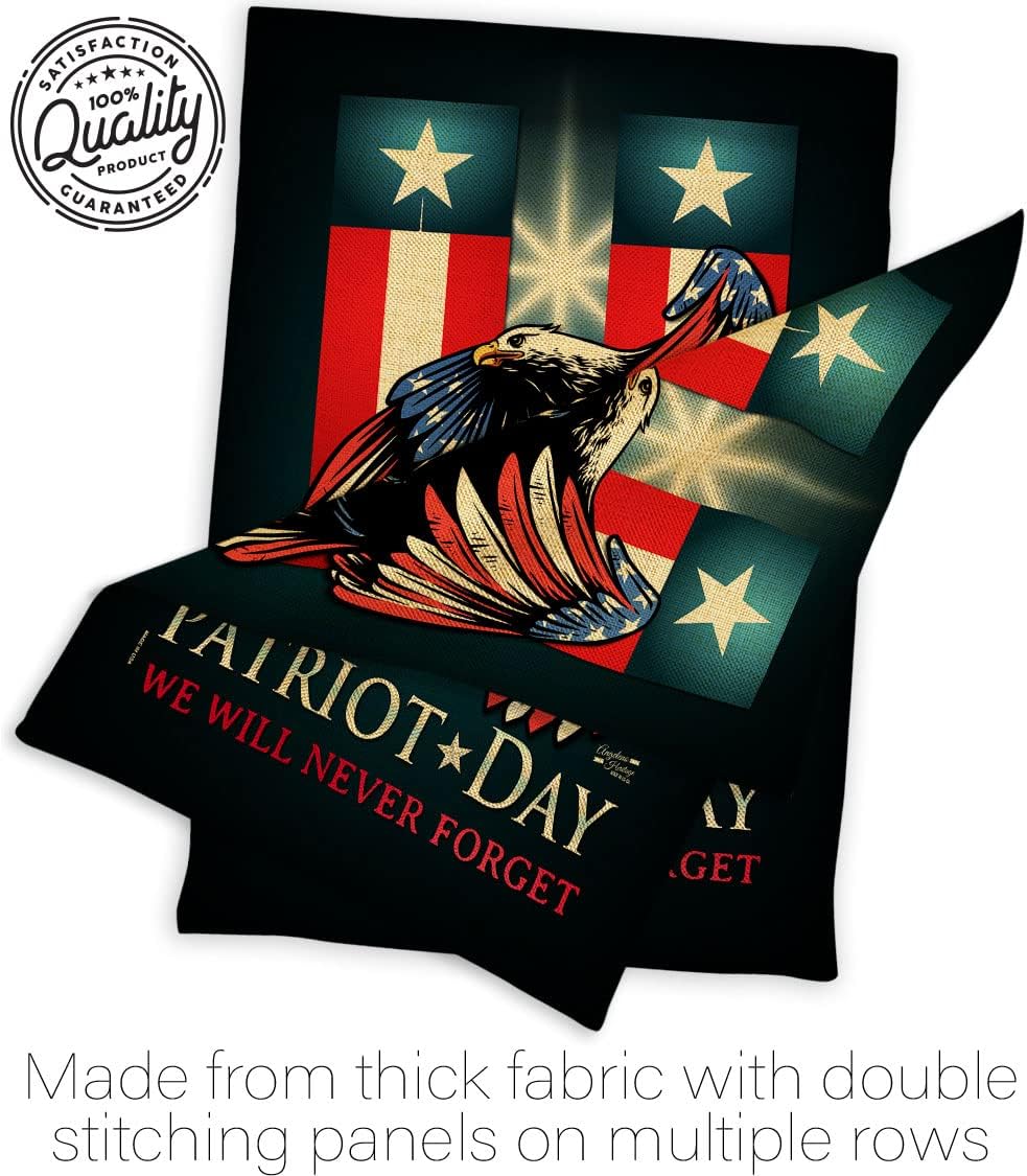 911 Patriot Day Burlap Garden Flag Americana World Planet Peace Environment Awareness United State American House Decoration Banner Small Yard Gift Double-Sided, Made in USA
