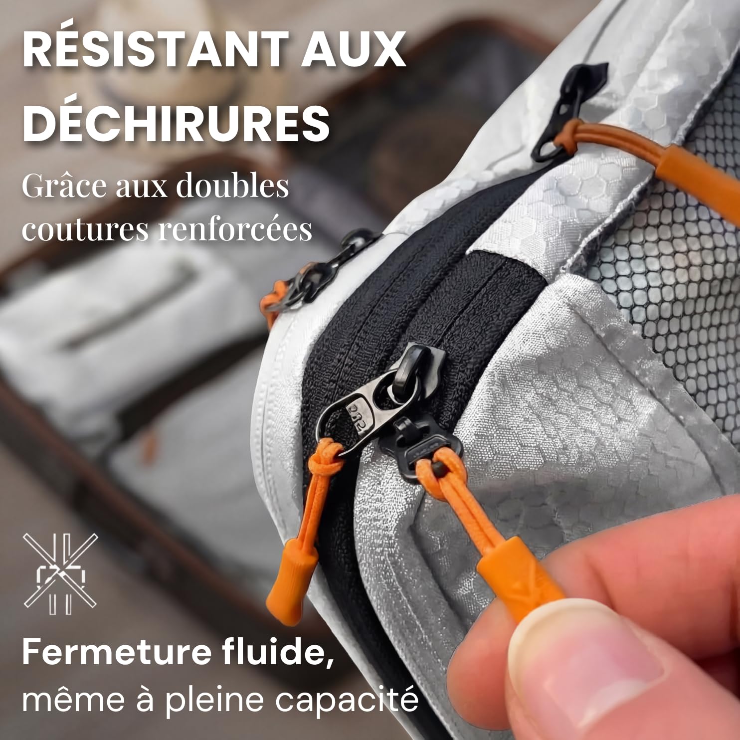 LOONARA Sacs de compression pour valises et sacs à dos [7 pièces] - Cubes compressibles, organiseurs bagages, sacs de voyage, accessoires camping et randonnée (Ardoise Alpine - Gris)