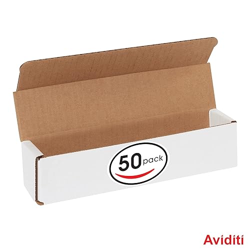 Miniatura 3 de Aviditi Cajas de correo de cartón corrugado blanco, 9 x 2 x 2 pulgadas, paquete de 50 unidades, a prueba de aplastamiento, para envío, envío y