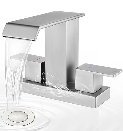 Waterfall Bathroom Faucet 4 inch Brushed..