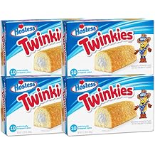Fisher's Sweet Shop 4 x Hostess Twinkies 4 Packs Twinkies 385g Twinkies Spongecake Value Pack 10 Cakes per Pack