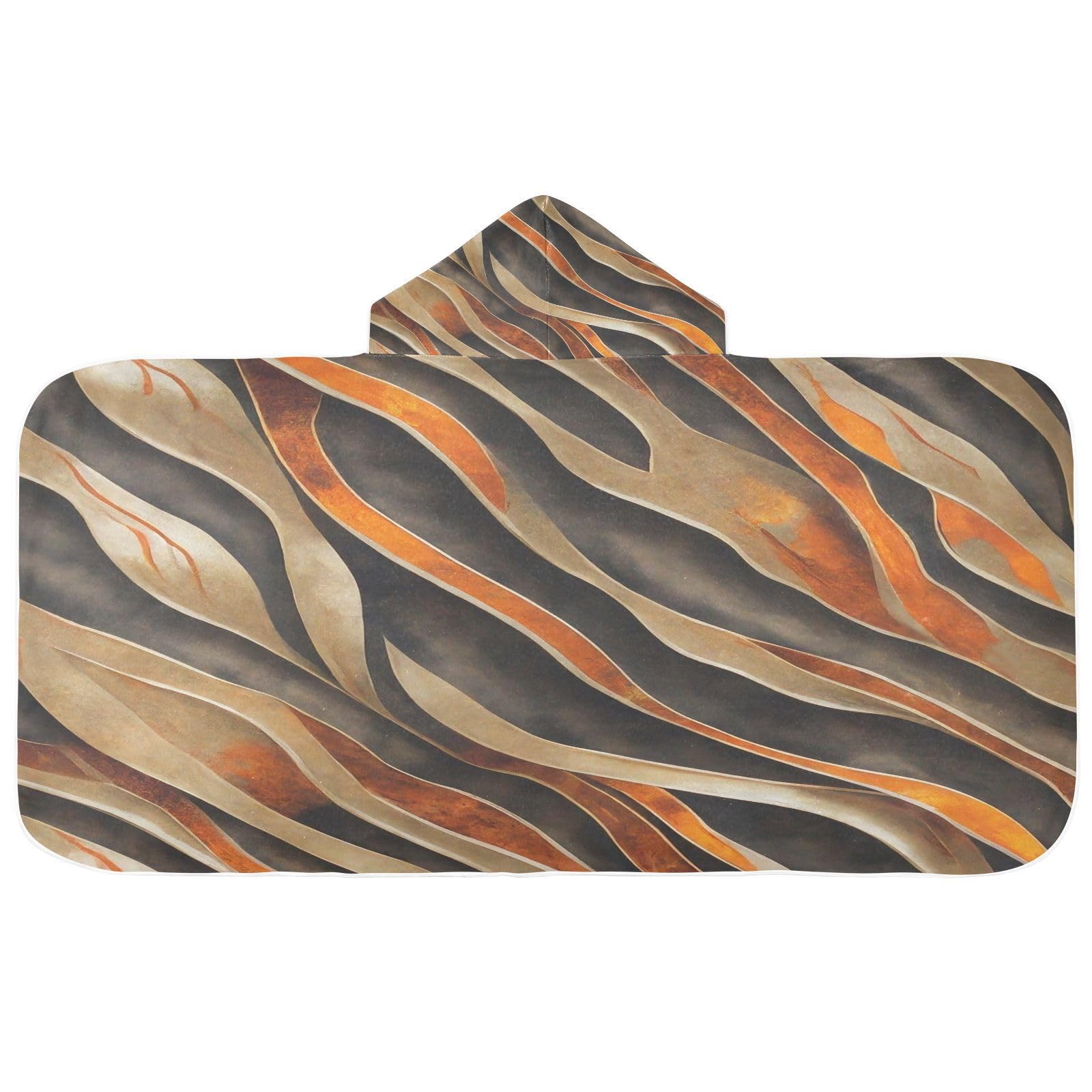 Kigai Abstract Pattern Hooded Beach Towel for Kids Soft Absorbent Quick Dry Bath Towel with Hood Lightweight Toddler Shower Pool Bath Wrap for Boys Girls