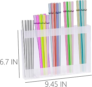 Straw Holder Organizer for Cabinet Door, Reusable Tumbler Straw Storage Container, Large Acrylic Sticky Cupboard Door Straw Holder, Kitchen Accessories Container (Transparent)