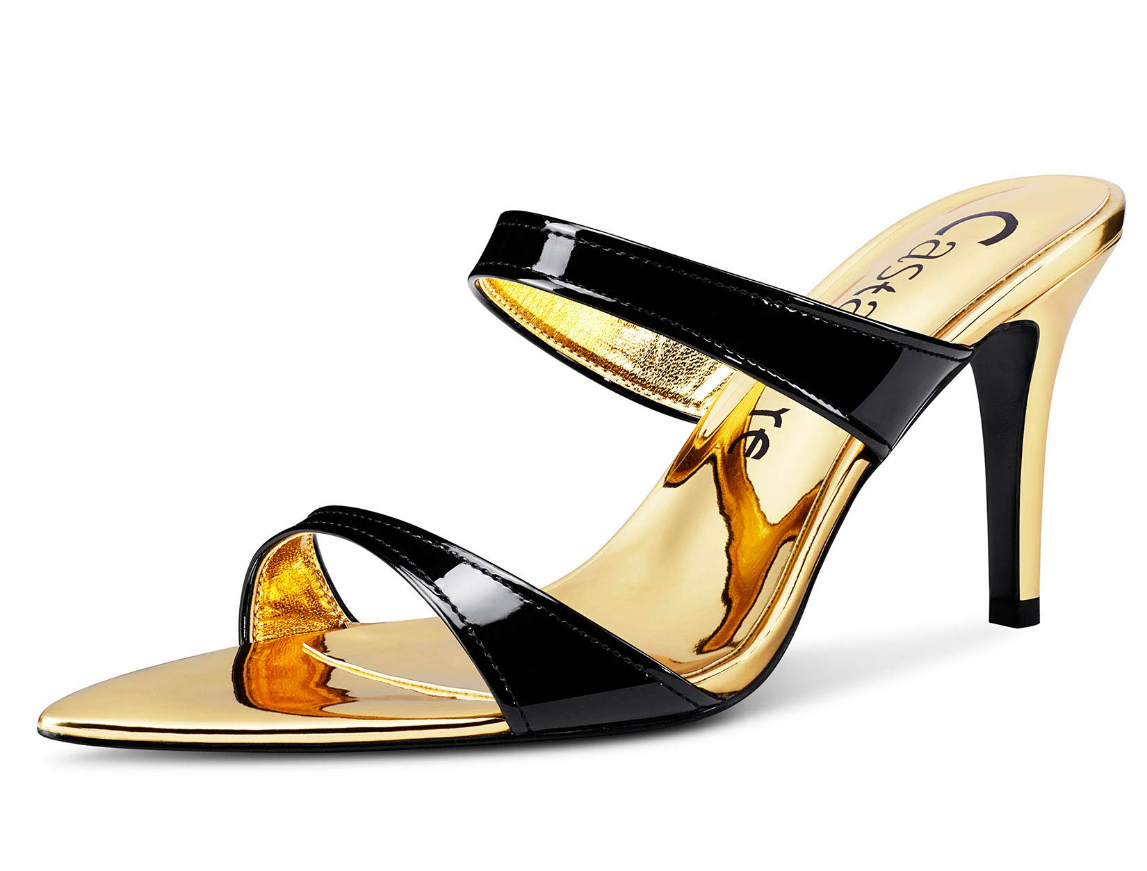 Castamere Damen High Heels Peep-Toes Sandalen mit Absatz 8CM Stilettos Spitze Zehe