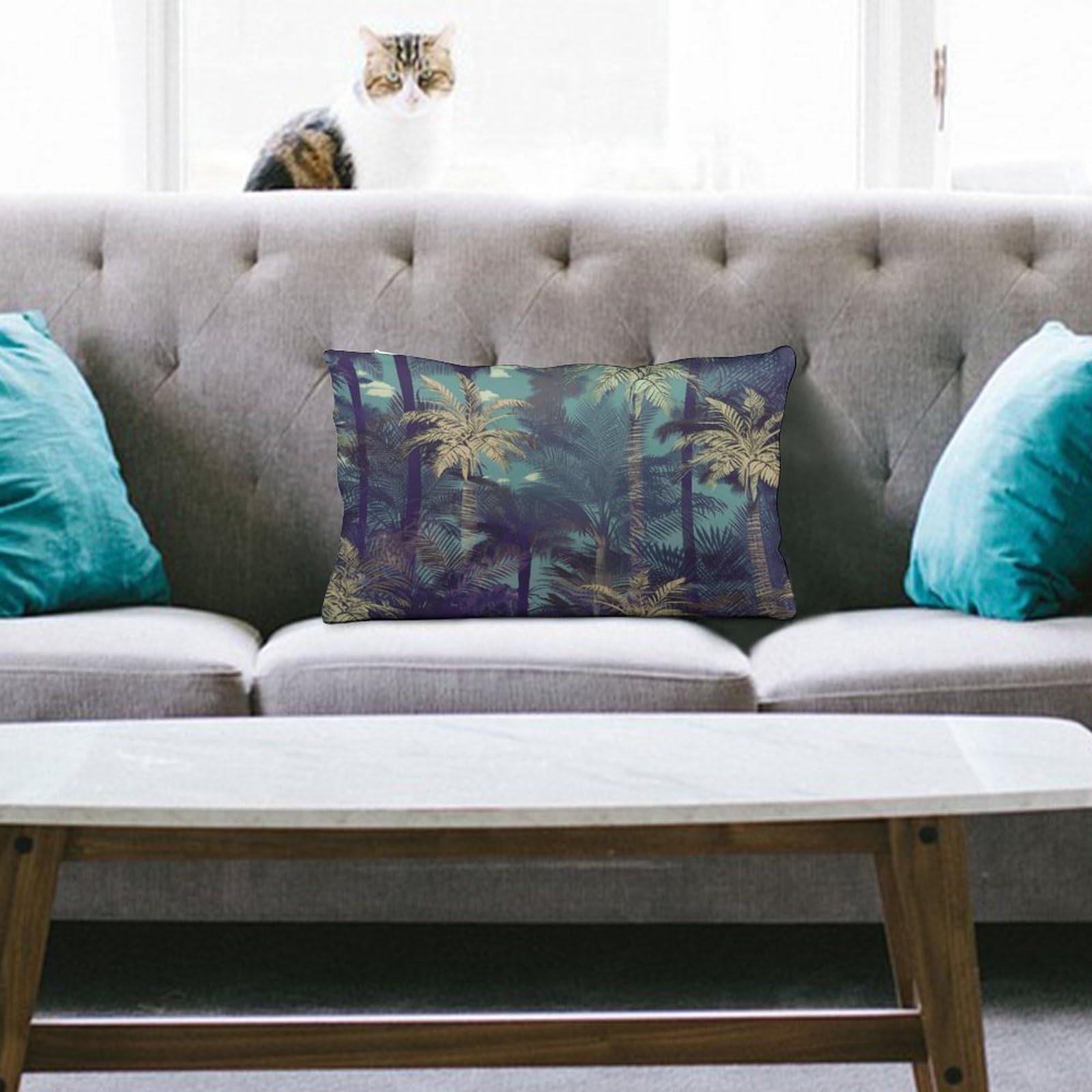NTVOWPZO Decoration Throw Pillow Covers 8"x12" Pillowcases Covers Fantasy Palm Tree Jungle Soft Pillowcases Modern Farmhouse Home Decor Sofa Cushions Covers for Couch Bed Living Room