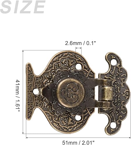 Miniatura 2 de METALLIXITY Cerradura de cierre de palanca (2.008 in x 1.614 in), 2 unidades, cierres de cerrojo de aleación de zinc para gabinetes, cajas