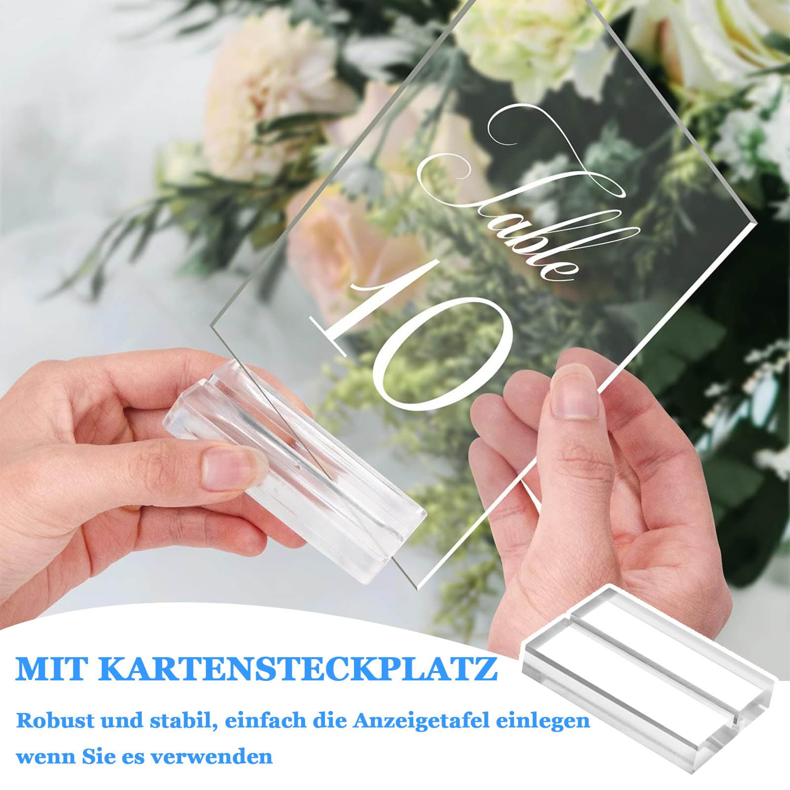 12 Pièces Supports de Cartes de Table, Porte Menu Mariage en Acrylique, Chevalets de Table Transparents, Support Plexiglass Transparent, Stands en Acrylique pour Mariage Exposition Restaurant