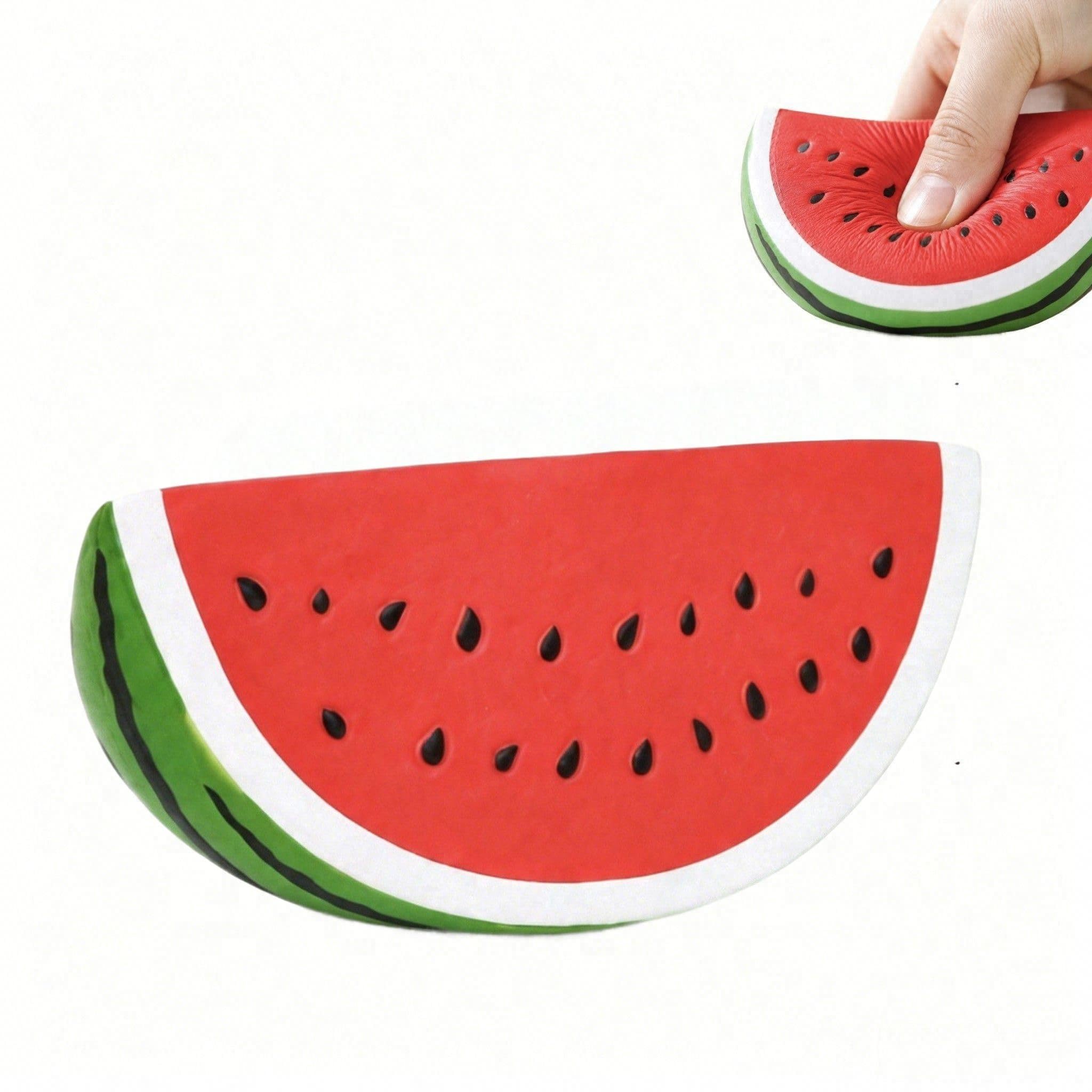 6.50in Watermelon Slice Squeeze Toy - Sugar Gel Fidget Stress Relief for Kids & Adults, Realistic Watermelon Fruit Squishy Anxiety Toy Ideal Party Bag Filler for Boys Girls Ages 6+