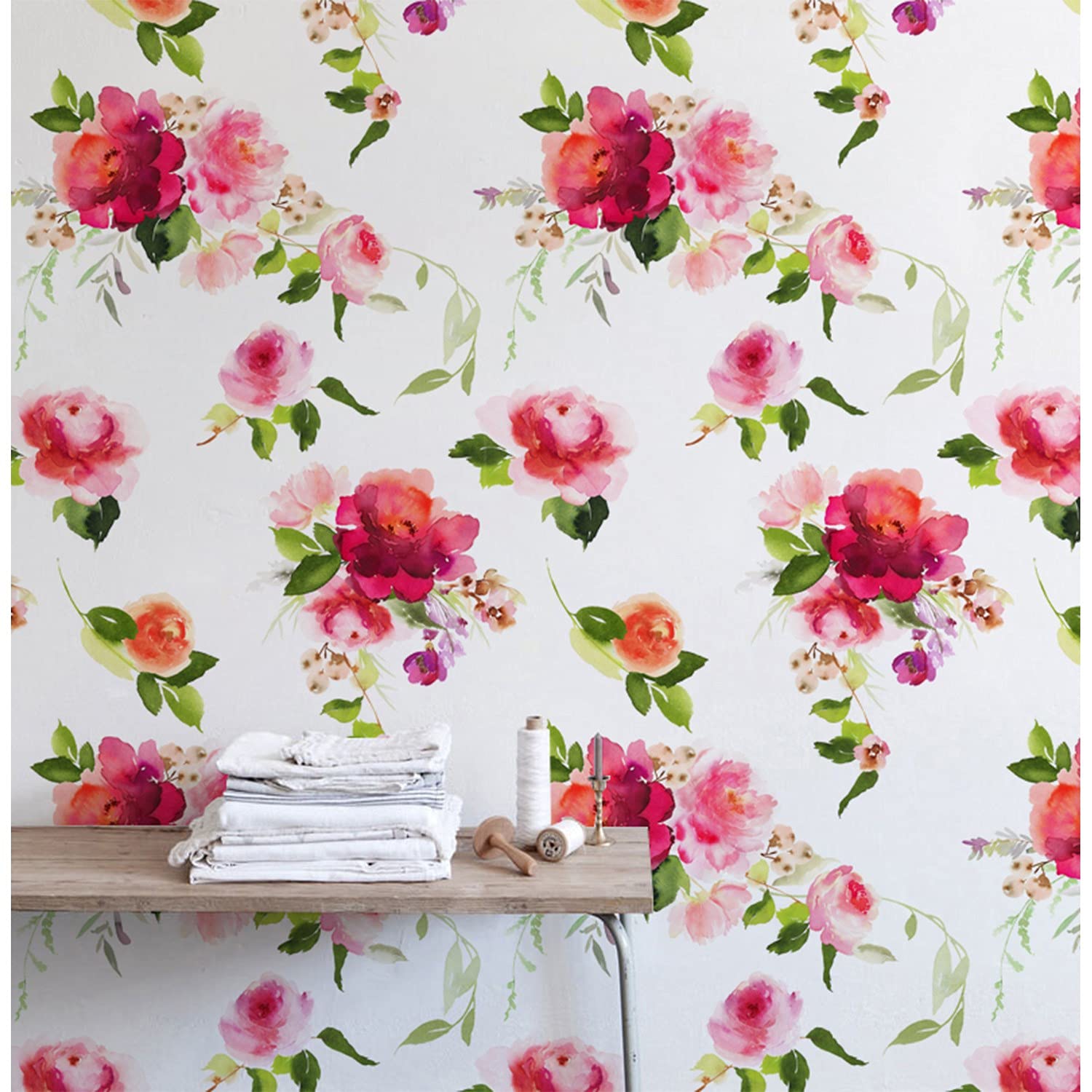 Papiers peints fleurs de printemps 250x250cm en latex pour deco meuble et mur
