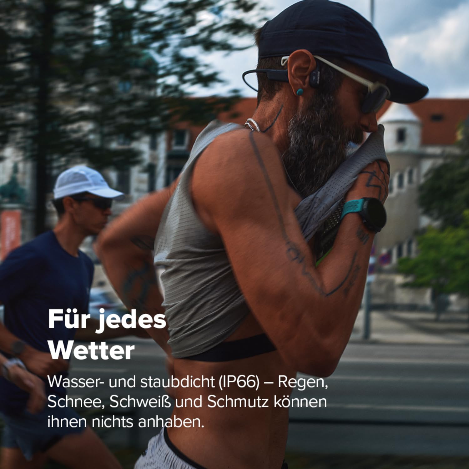 SUUNTO Wing 2 Knochenschall Kopfhörer, Open-Ear Sport Ohrhörer, IP66 Wasserdicht, Bis zu 36 Std Akkulaufzeit mit Powerbank, LED Leuchte für Sicherheit, Robustes Mikrofon für Deutliche Anrufe