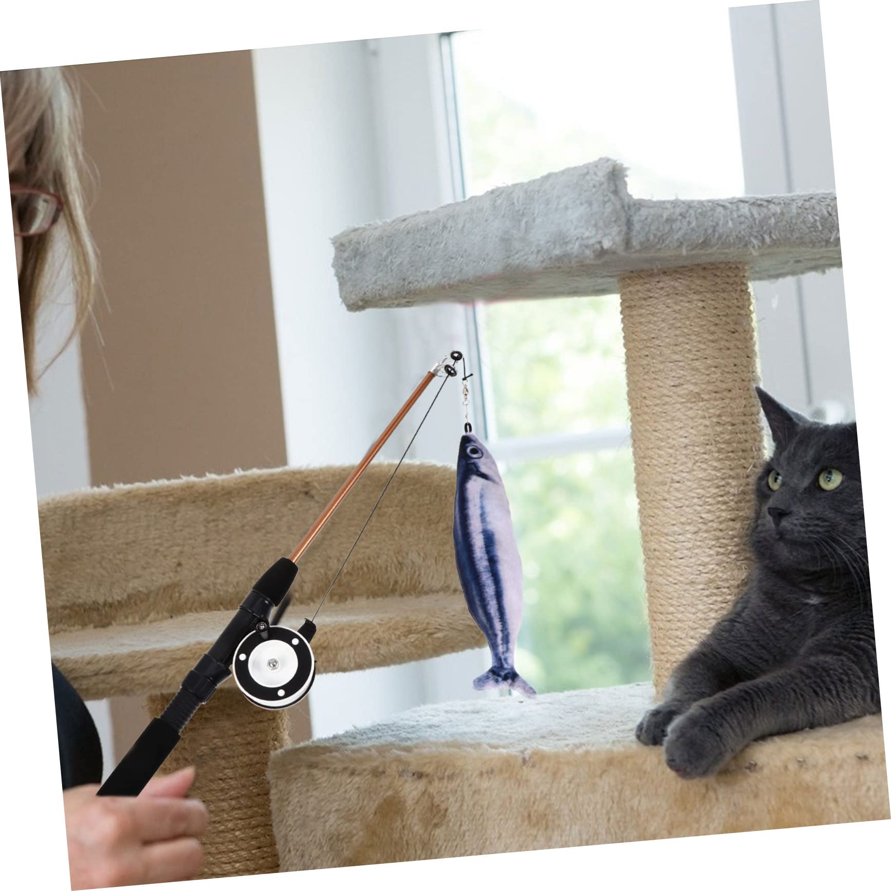 POPETPOP 3stücke Interaktives Katzenspielzeug Mit Ausziehbarem Pet Stick Und Lebensechtem Fisch Für Abwechslungsreiche Spielstunden Und Bewegung Für Ihre Katze