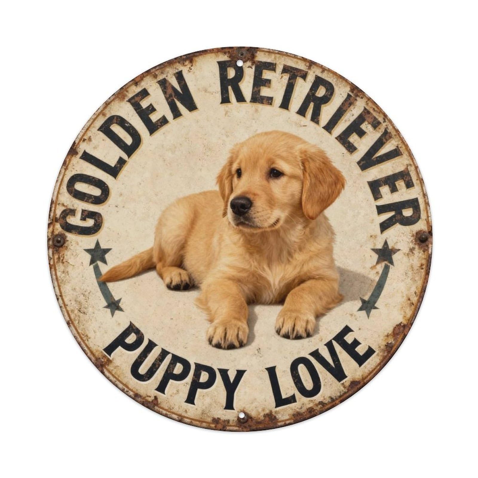 Golden Retriever Puppy Love Metal Tin Sign Plaque
